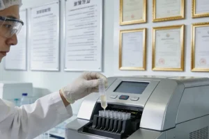 一位孕妇在诊室与医生交流，手持检查报告