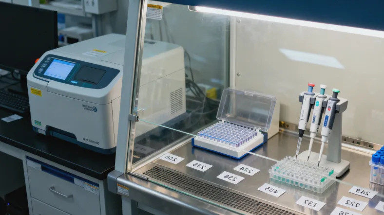 医生展示食物不耐受基因检测唾液采样盒