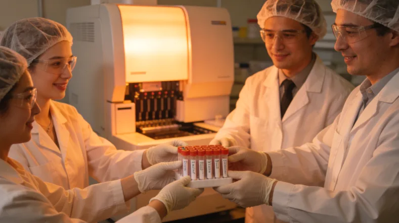 一位母亲担忧地看着孩子的食物不耐受检测报告