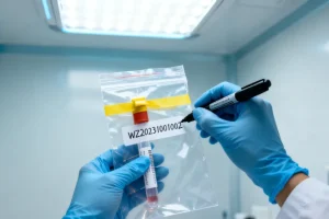 一位年轻人看着手中的基因检测报告，面露疑惑