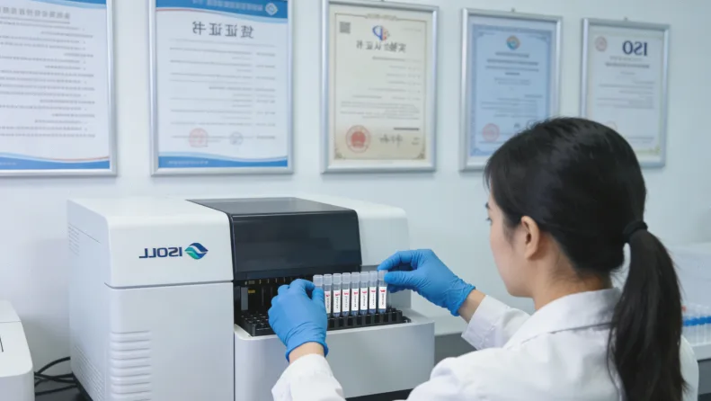 检验科医生正在分析免疫检测报告