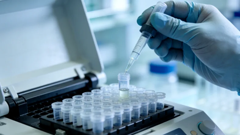 组织穿刺活检与血液抽检的对比示意图