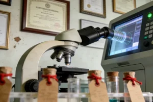 医生与患者沟通基因检测方案的场景图