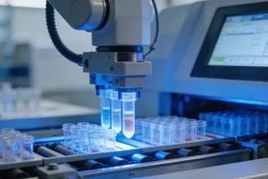 患者手持基因检测报告与手机咨询示意图