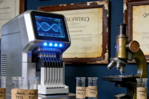 医生与患者共同查看基因检测报告