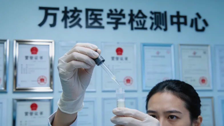 一份基因检测报告示意图，突出“致病性变异”标注