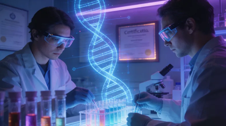 医生在医院科室介绍栏前与患者沟通