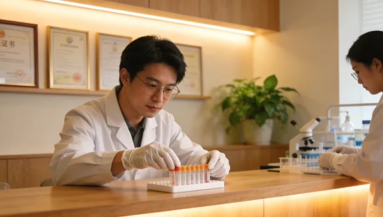 医生与患者讨论基因检测报告