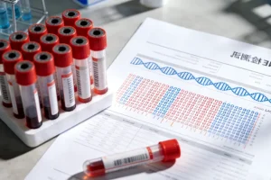 医生与患者共同查看基因检测报告
