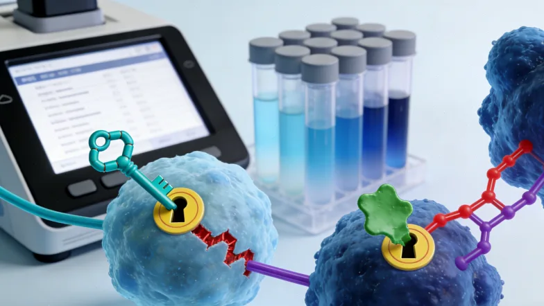 肺癌患者与医生共同查看基因检测报告的场景