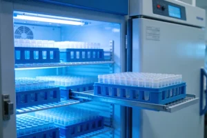 医生与患者共同查看基因检测报告示意图