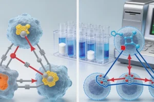 病理科医生在检查组织石蜡块