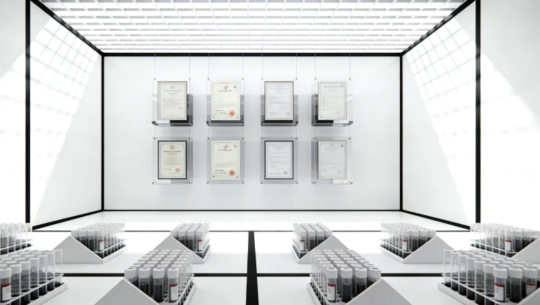 FISH检测显示HER2基因（红色）与CEP17（绿色）信号