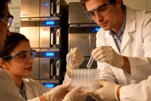 医生在病房与患者及家属沟通治疗方案