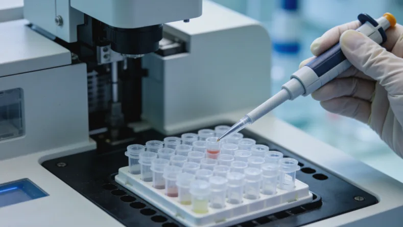 实验室中显微镜下的早期胚胎