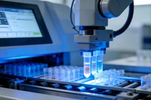 医生与乳腺癌患者讨论基因检测报告