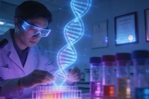 DNA双螺旋与错配修复蛋白示意图