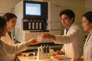 肿瘤组织切片中肿瘤细胞与正常细胞混合示意图