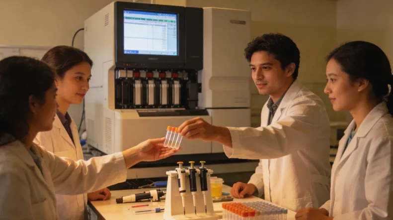 肿瘤组织切片中肿瘤细胞与正常细胞混合示意图