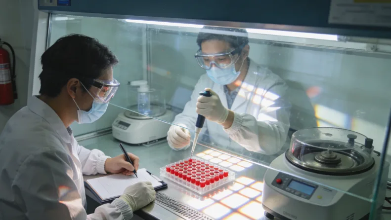 一管血样与标准采血管的尺寸对比示意图