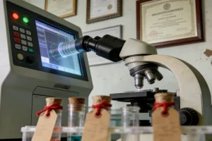 医生与患者共同查看NGS报告示意图