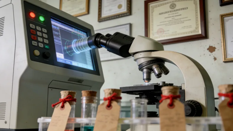 医生与患者共同查看NGS报告示意图