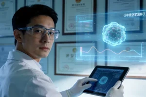 FISH检测镜下显示ALK基因分离信号示意图