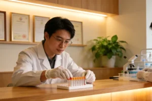 FISH检测原理示意图：红绿荧光探针标记ALK基因