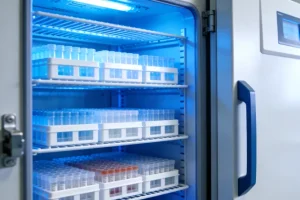 FISH检测原理示意图：显示断裂探针检测ALK基因融合