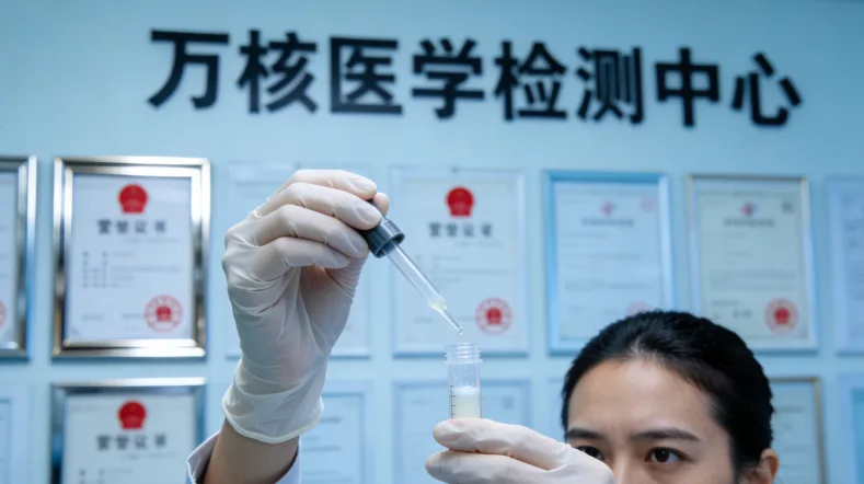 医生与年轻女性患者沟通基因检测报告的诊室场景