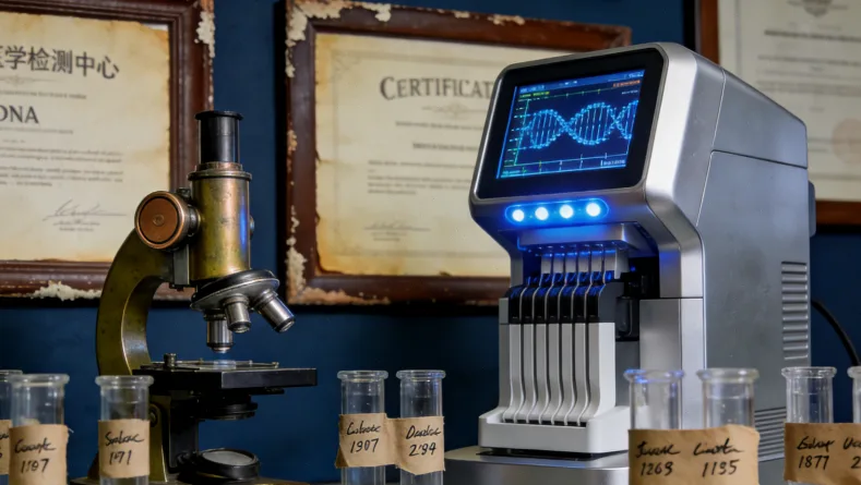 血液样本被放入2-8℃医用冷藏箱特写