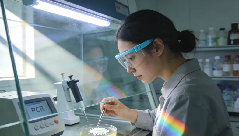 护士使用专用采血管进行静脉采血