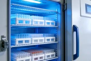 医生与胃癌患者讨论病理报告