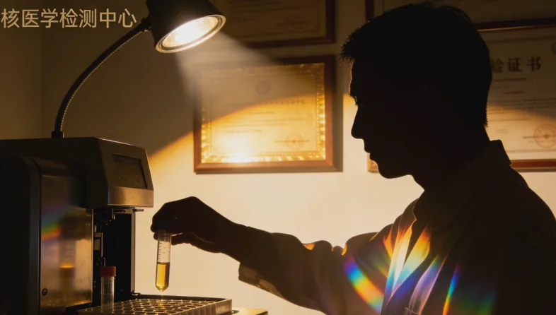 病理医生在显微镜下观察肉瘤组织切片