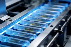 血液离心分层示意图：血浆与血细胞分离