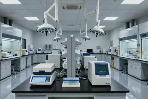 医生与肠癌术后患者共同查看基因检测报告