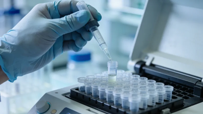 结肠镜下显示的密集肠道息肉图像