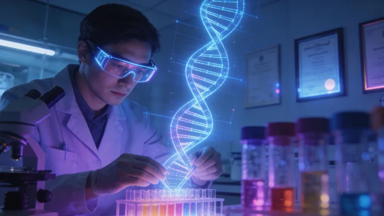 医生与患者讨论基因检测结果的场景