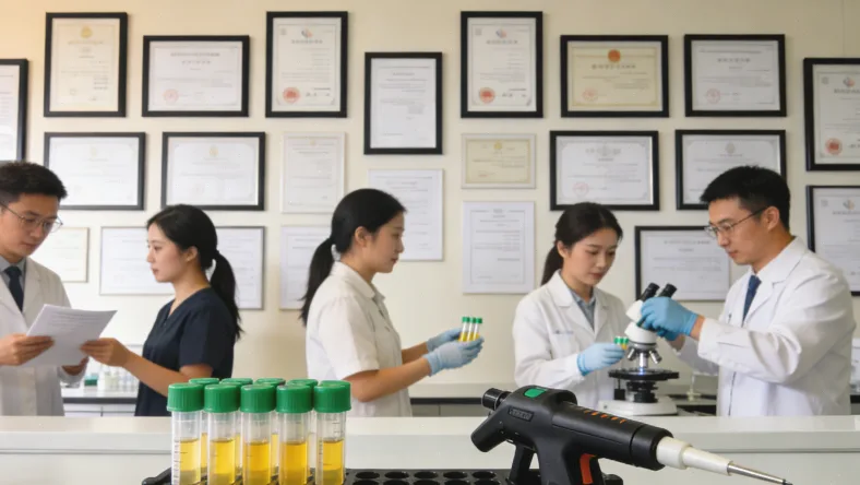 医生在超声屏幕前规划穿刺路径