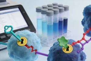 一位医生正在电脑前查看基因检测报告图谱