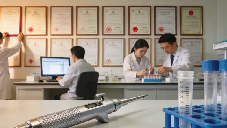 内镜下对残胃可疑病灶进行活检操作示意图