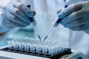 医生与患者共同查看基因检测报告