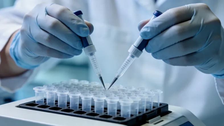 医生与患者共同查看基因检测报告