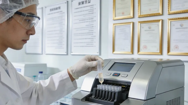 实验室技术人员进行基因测序操作