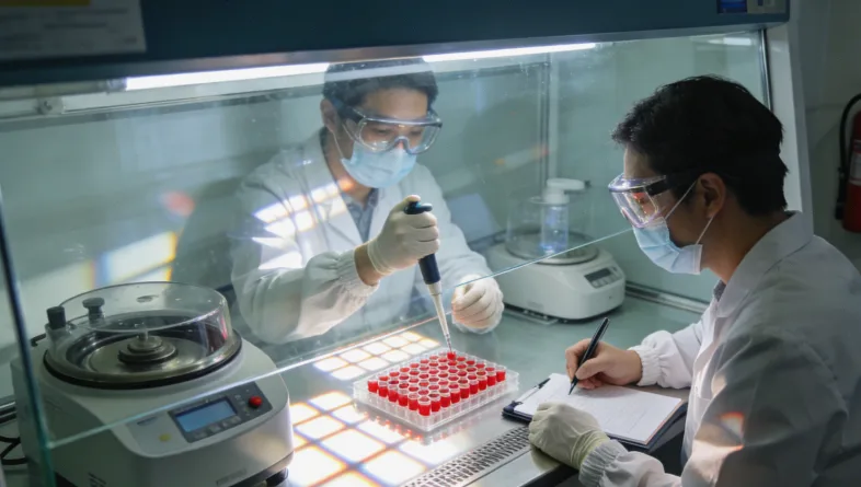 组织活检与液体活检（抽血）对比示意图