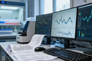 靶向药物作用机制示意图：展示药物阻断癌细胞信号通路