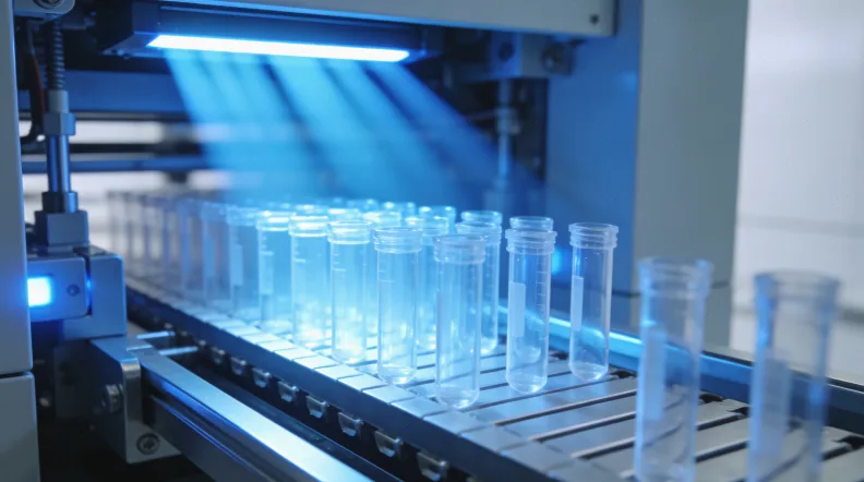 基因DNA双螺旋与血糖监测仪并列示意图