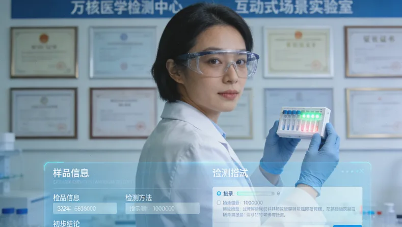 医生与患者共同查看基因检测报告场景