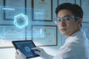 病理医生在显微镜下评估穿刺标本的肿瘤细胞含量