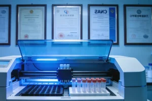 医生与患者共同查看基因检测报告示意图